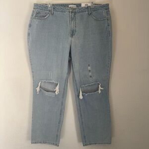 And Now This Rizzy Denim Jeans Ultra Hi Rise Straight Leg Plus Size 20W Distress